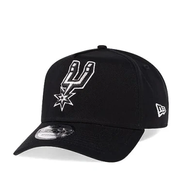 Image of New Era San Antonio Spurs Black 9Forty A Frame Snapback Cap, black, One Size