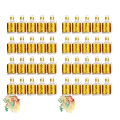 Image of Karrma Ltd. Party Poppers Pack of 40 Gold Holographic are perfect for celebrating all kinds events, from birthdays, Halloween,Diwali,Easter,Christmas to the New Year