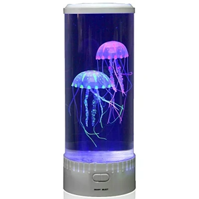 Image of Round Jellyfish Mood Lamp with 5 Colour Settings. Tall for Bedtime, Sensory Treatment, Living Room &amp; Office Decoration 15 inch Mains Powered