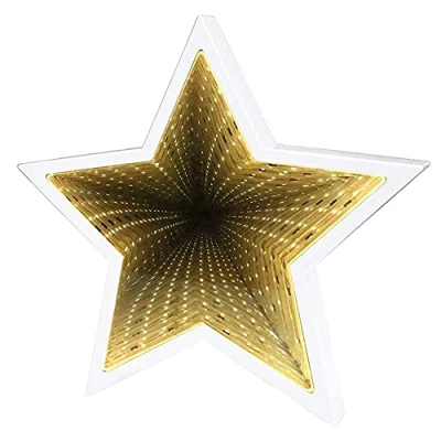 Image of Apofly Mirror Tunnel Lamp Led Star Shape Sensory Light Infinity Night 3d Visual Illusion for Party
