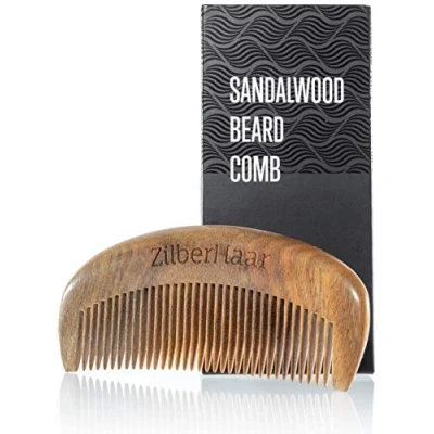 Image of ZilberHaar Beard Comb 100% Scented Sandalwood Essential Care Accessory for Men, Straightens Bread Without Static Handmade