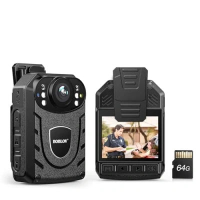 Image of BOBLOV KJ21 16GB Body Camera, 1296P Police Worn Cameras Cams for Security Support Memory Expand Max 128G Lightweight and Portable Easy to Operate