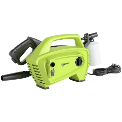 Image of Outsunny 1600W Power Washer 130 Bar Pressure 6M Hose Nozzle Green