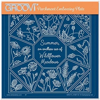 Image of Clarity Stamps Linda Williams&#039; Sea of Wildflowers Meadows Easy Layout A5 Square Groovi Plate Y
