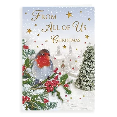 Image of Regal Publishing Traditional Christmas Card from All of US 9 x 6 inches C85396
