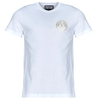 Image of Versace Jeans Couture Print Tshirt, Men&#039;s, Size: Small, White/gold