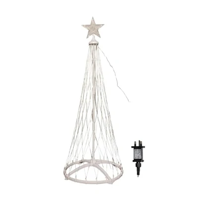 Image of 1.35m Light up Christmas Cone Tree with 160 Warm White LEDs and Timer Function