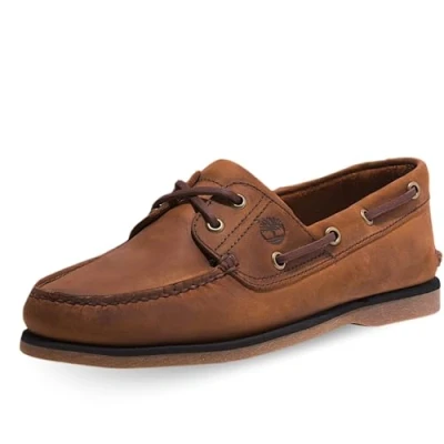 Image of Classic Boat Full Grain Leather Men&#039;s Casual Shoes