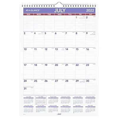Image of AT A GLANCE 2022 2023 Wall Calendar, Monthly Academic, 12&quot; x 17&quot;, Medium, Wirebound (PMA228)