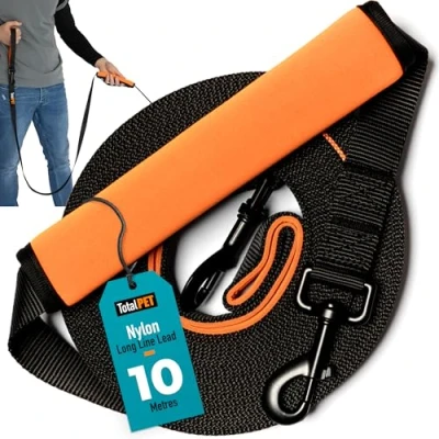 Image of Total Pet 10m Training Lead For Dogs &amp; Puppy Long Line Leash With Control Handle Recall/Obedience