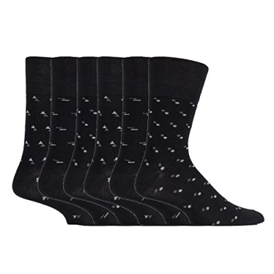 Image of Gentle Grip Sock Shop 6 Pairs Mens Loose Soft Top Non Elastic Bamboo Socks (6 11 UK, SOMRM04)