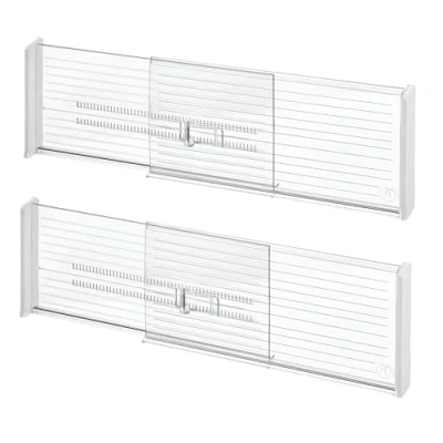 Image of iDesign Recycled Plastic Adjustable Drawer Dividers Set of 2 Clear