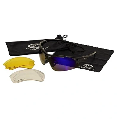 Image of Optimum Men&#039;s Hawkley Cycling Tri Lens Sunglasses, Black, One Size
