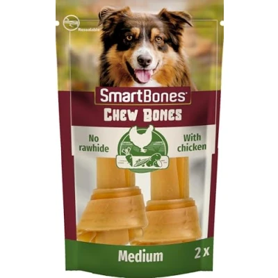 Image of Smartbones 2 Medium Chicken Bones Rawhide Free Chew Dog Treats