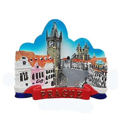 Image of Town Hall of Prague Czech Republic 3D Fridge Magnet Souvenir Gift,Home &amp; Kitchen Decoration Magnetic Sticker,Czech Praha Refrigerator Collection