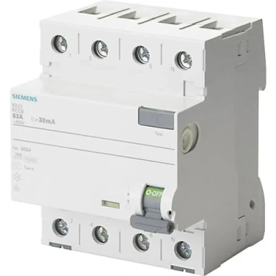 Image of Siemens 5SV33446 FI Circuit Breaker 3P+N Type A 30mA 40A 400V