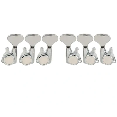 Image of Musiclily Pro 3L+3R Guitar Locking Tuners 18:1 Ratio Lock String Tuning Key Pegs Machine Heads Replacement for LP SG Style Electric Folk or Acoustic Guitar, Chrome with Y Button