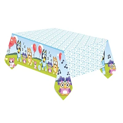 Image of amscan 9915380 Bluey Paper Tablecover (1.2m x 1.8m)