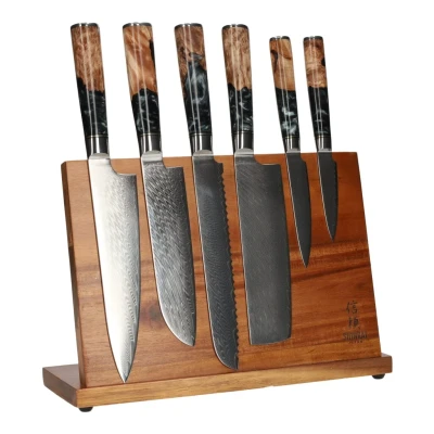Image of Epoxy Onyx 6 Piece Japanese Damascus Knife Set