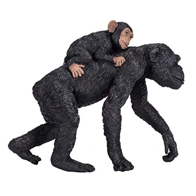Image of MOJO Chimpanzee &amp; Baby Figure Hand Painted Toy Wildlife Collection True to Life Highly Detailed Designed in UK