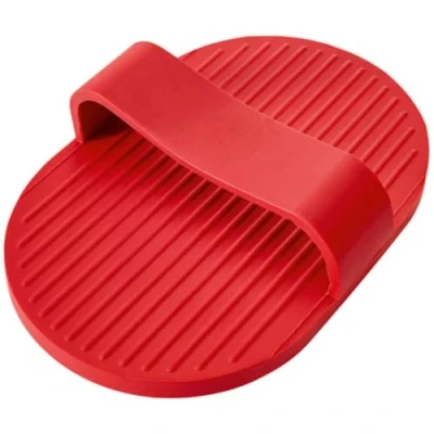 Image of HUNTER 97949 Wellness Massage Curry Comb for Dogs, Solid Rubber, Red