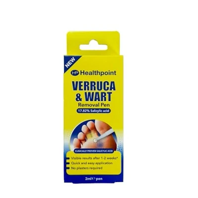 Image of Healthpoint Verruca and Wart Removal Pen, Clinically Proven 2ml Gel, Precision Pen for Easy Targeted Application, Treats Corns Calluses, Hands Feet, Prevents Further Infection