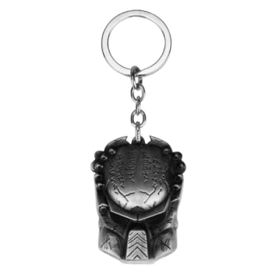 Image of Générique Damaged Predator Mask Key Chain Silver, 12 cm, Unisex Adults