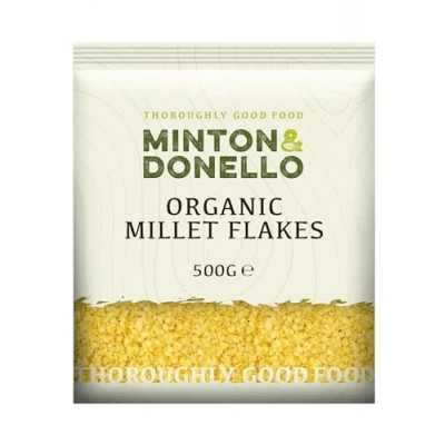 Image of Minton &amp; Donello Organic Millet Flakes, Nutritious , Ideal for Breakfast, 500g