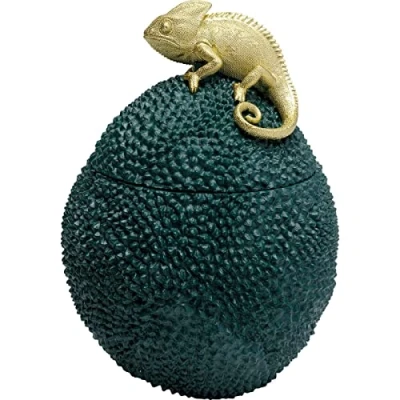 Image of Kare Design Deco Box Chameleon, green/gold, storage tin, 34x25x25cm