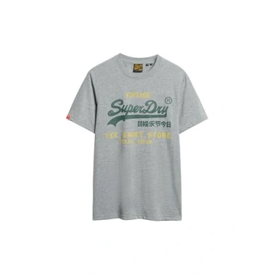 Image of Superdry VINTAGE LOGO men&#039;s T shirt in Grey