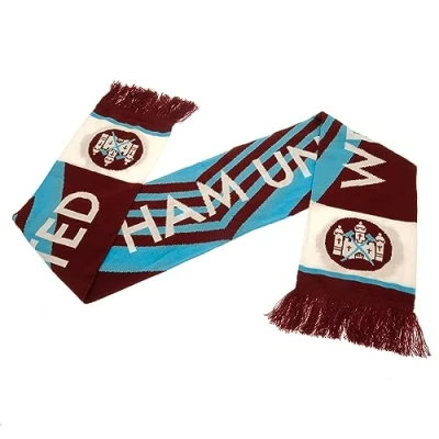 Image of West Ham United FC 1976 Retro Scarf (One Size) (Claret Red/Blue/White)