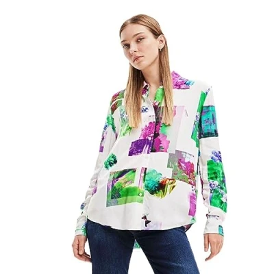 Image of Desigual Women&#039;s Cam_Trieste Blouse, White, XL
