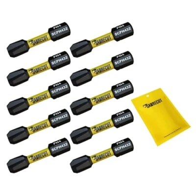 Image of 10 x SabreCut SCPH432_10 32mm PH4 Magnetic Impact Screwdriver Driver Bits Set Phillips Heavy Duty