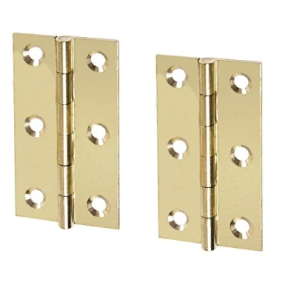 Image of 2X Solid Brass Butt Hinges 63mm/2.5&quot; Ideal for Cupboards/Cabinets/Doors
