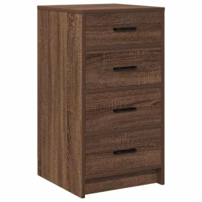 Image of vidaXL Sideboard/Buffet/Console Brown Oak Engineered Wood Matte Finish Four Drawers Dining/Living Room