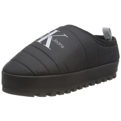 Image of Calvin Klein Jeans Women Home Slipper NY ML FAD Slipper, Black/Bright White, 6