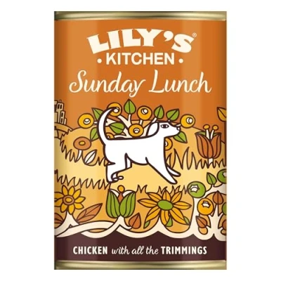 Image of Lily&#039;s Kitchen Natural Adult Wet Dog Food Tin Sunday Lunch Grain Free Recipe 6 x 400g