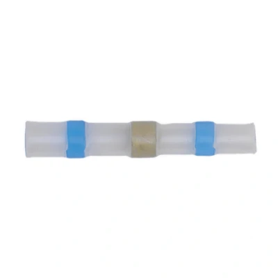Image of Sealey Heat Shrink Butt Connector Solder Terminal 16 14 AWG Blue Pack of 25