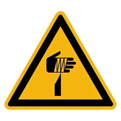 Image of Sticker Danger Warning NF ISO 7010 Laminated Triangular Signage Adhesive Water and UV Resistant Pointed Element 35x35 cm