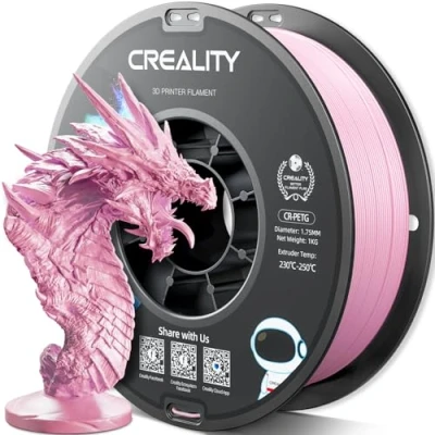Image of Creality PETG Filament 1.75mm, 3D Printer 1KG(2.2lbs), High Precision, Strong Toughness, Odorless, Better Flow, Dimensional Accuracy +/ 0.02 mm, Moistureproof Printing Filament, Pink