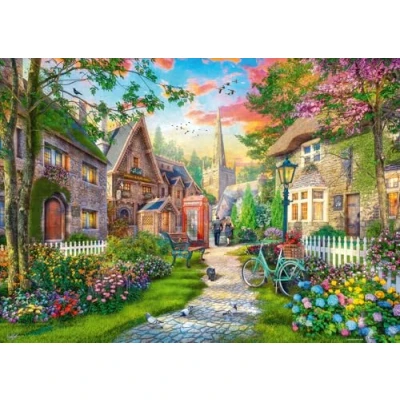 Image of Ravensburger Down the Lane No.4 Church 1000 Piece Jigsaw Puzzles for Adults and Kids Age 12 Years Up
