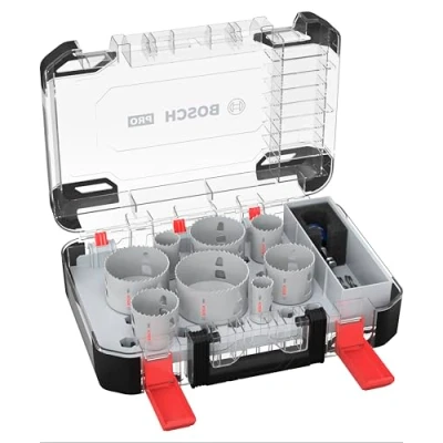 Image of Bosch 11x PRO Multi Material Power Change Plus Hole Saw Set Transparent Case (for Softwood, Drywall, Ø 25, 32, 40, 54, 60, 68, 76, 86 mm, Professional Accessory Rotary Drill/Drivers)