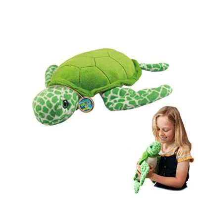 Image of EcoBuddiez Sea Turtle from Deluxebase. Medium 30cm Soft Plush Animals made Recycled Plastic Bottles. Eco Friendly Cuddly Gift for Kids and Cute Stuffed Animal Toy Toddlers.