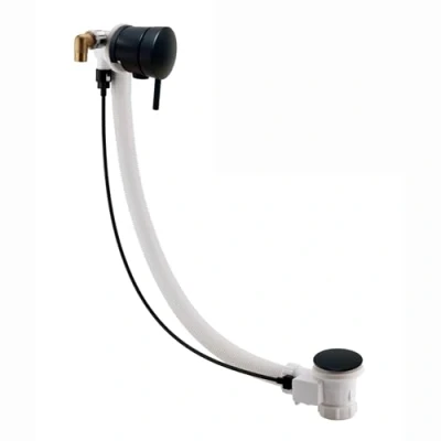 Image of ENKI, W48, Freeflow Bath Filler Waste and Overflow, Tap, with Pop Up Waste, Matte Black