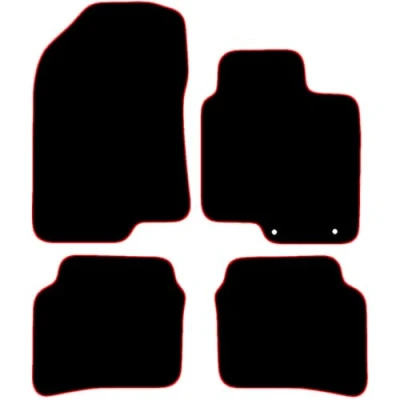 Image of Carsio Carpet Car Mats For Hyundai i20 2020+ Onwards Tailored Fit Floor Mat Set Complete Accessory Black Custom Fitted All Weather, Anti Slip Backing &amp; Red Trim