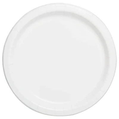 Image of Unique 3104EU Eco Friendly Paper Plates 18 cm White Colour 8 Count (Pack of 1), Pack