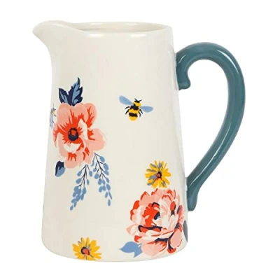Image of Something Different 17cm Bee utiful Floral Ceramic Flower Jug Vase for Home decor Christmas