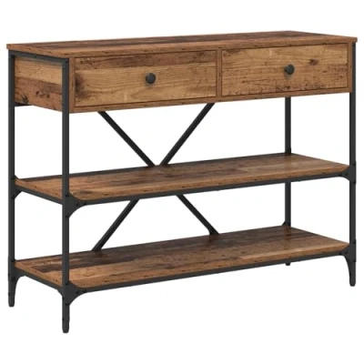 Image of vidaXL Console Table Old Wood 100x34.5x75cm Engineered