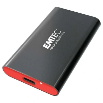 Image of Emtec X210 Elite 128GB External Solid State Drive USB C 3.2 Gen2 Interface SSD Backward Compatible Gen1 and 2.0 3D NAND Flash Technology to A Cable Included Black