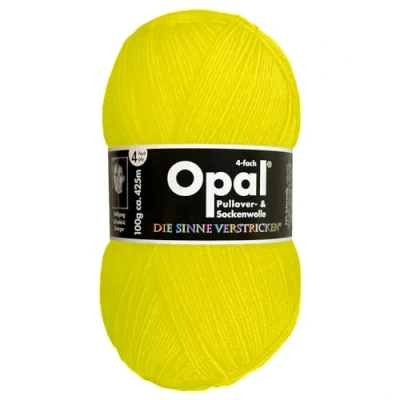 Image of Frida&#039;s Wollhaus Opal 100 g Plain 4 Ply Sock Yarn Stockings Knitting Felt Free Wool 35 Colours (2012 Neon Yellow)